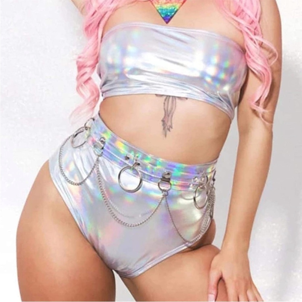 Iridescent Rave Chain Belt